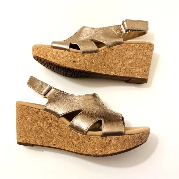 NWOB Clarks Annabel Bari Wedge Sandals - Picture 8 of 13